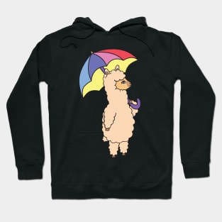 Alpaca with an umbrella. Hoodie